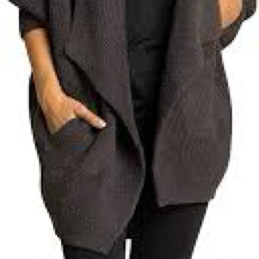 Barefoot Dreams Charcoal Ribbed Cardigan